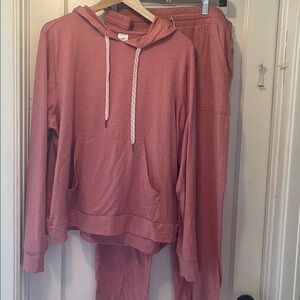 Women's Pink Hooded Jumpsuit